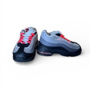 Nike Air Max 95 TD Baby Sneakers Wolf Grey Solar Red 905462-013 Size 6C